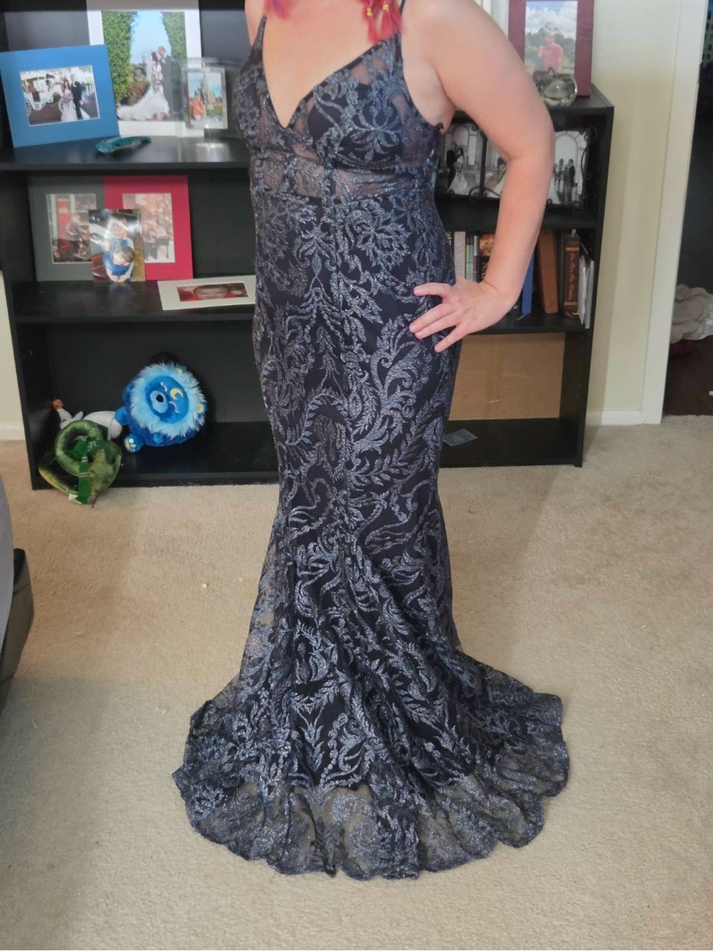 Xtraordinary Navy Lace Mermaid Gown